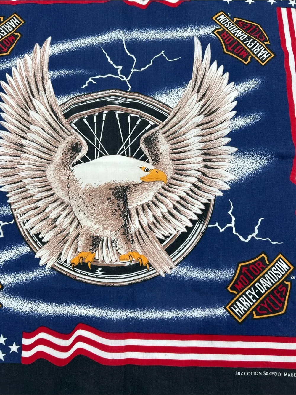 Harley-Davidson Navy, Red, White & Black American Flag Bandana